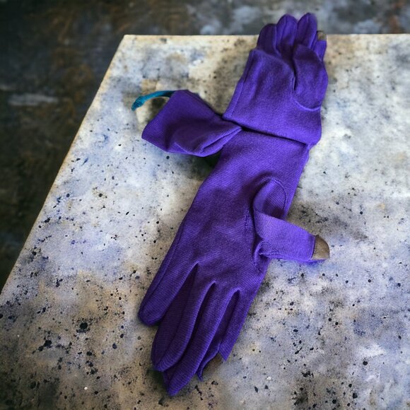 NWT ECHO DESIGN ( S ) Touch Gloves in Purple and Ear Buds Bag - Picture 3 of 5